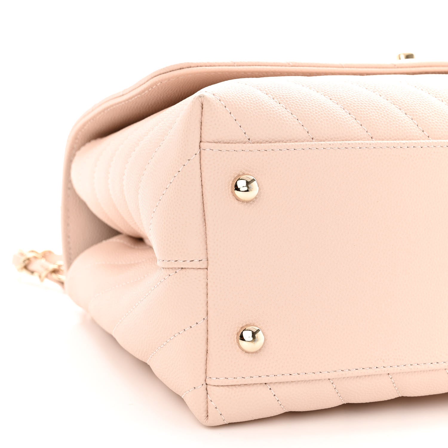 Chanel Caviar Lizard Chevron Quilted Small Coco Handle Flap Beige 8 of 9