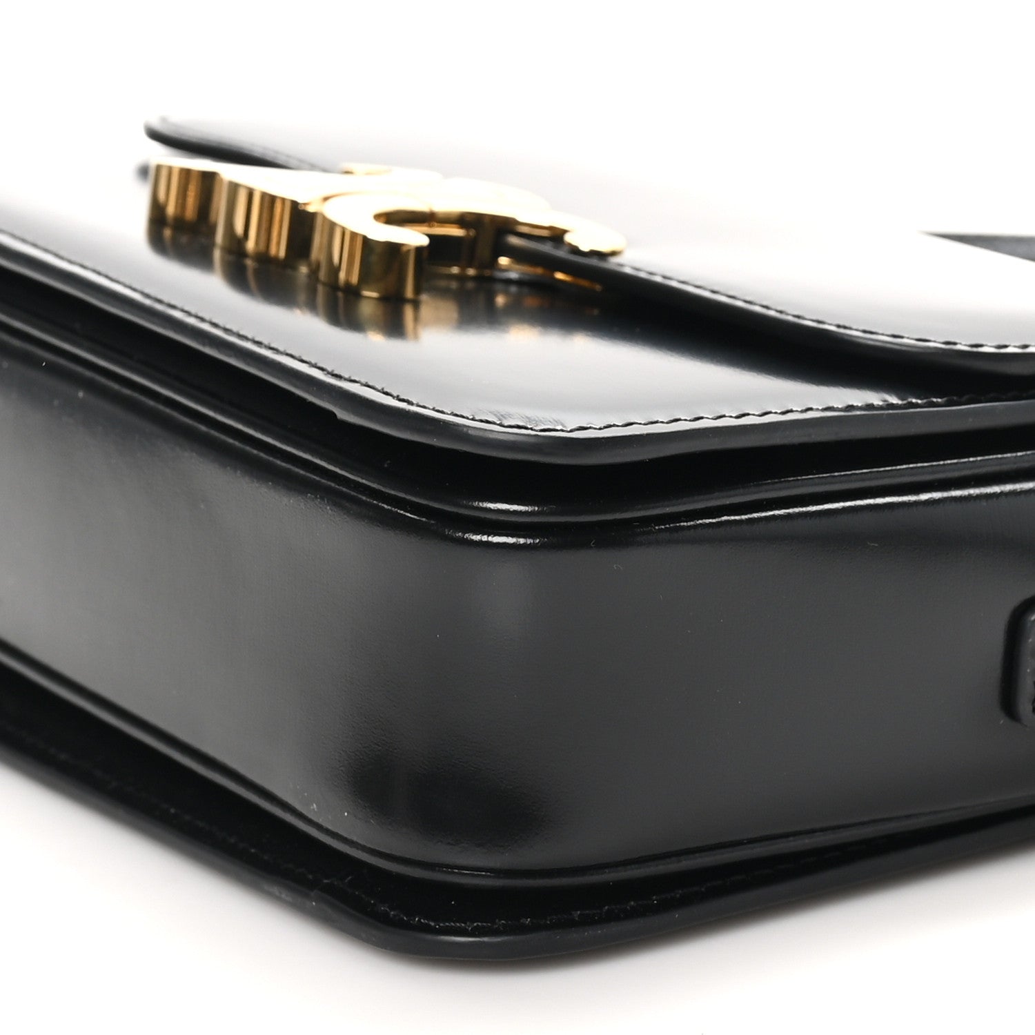 Celine Shiny Calfskin Teen Triomphe Black 9 of 10