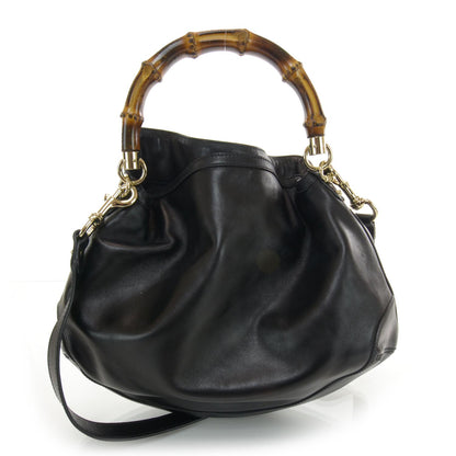 Gucci Leather Large Peggy Bamboo Handle Hobo Black 1 of 7