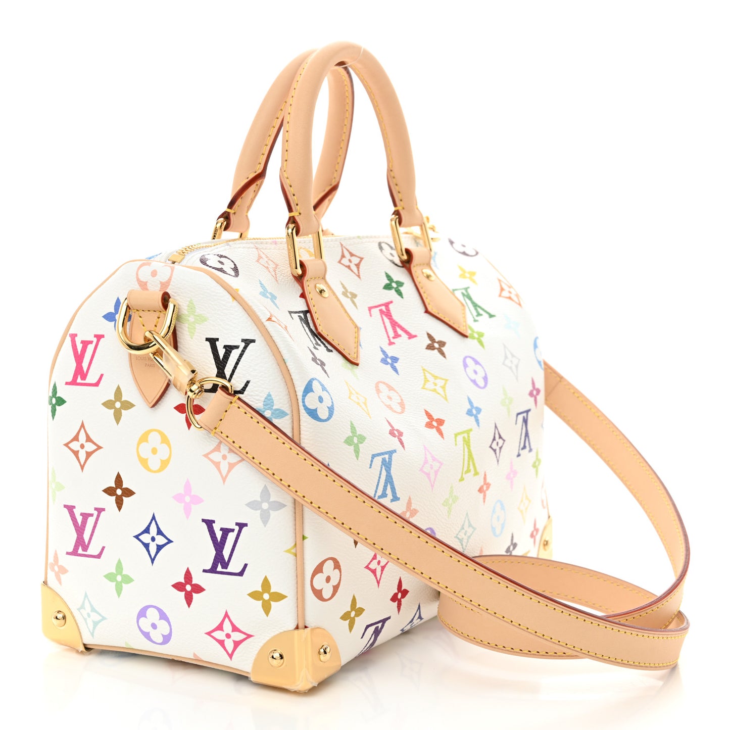 LV X TM Monogram Multicolor Speedy Bandouliere 25 White
