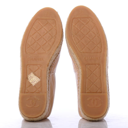 Chanel Lambskin CC Espadrilles 38 Beige Black 5 of 12