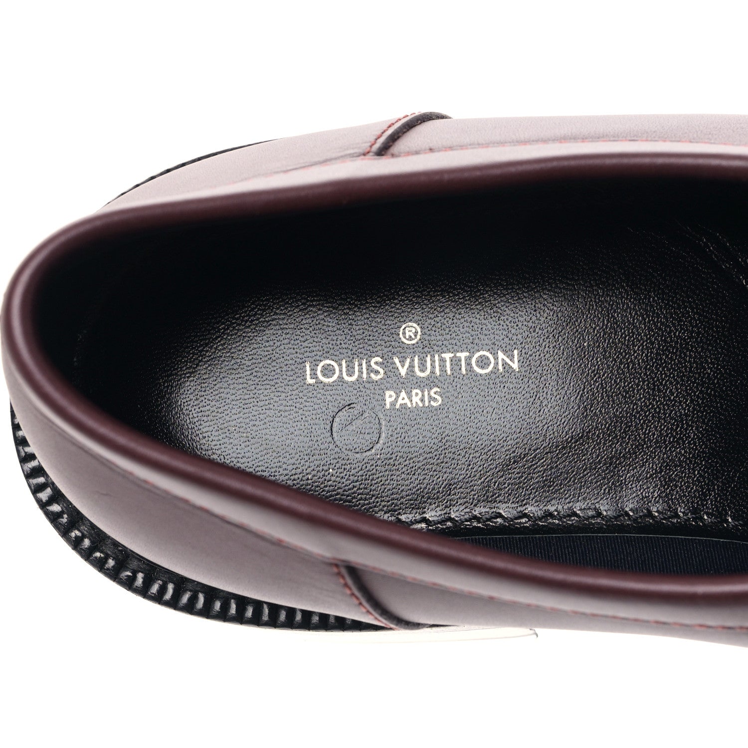 Louis Vuitton Calfskin Academy Loafers 37.5 Burgundy 7 of 7