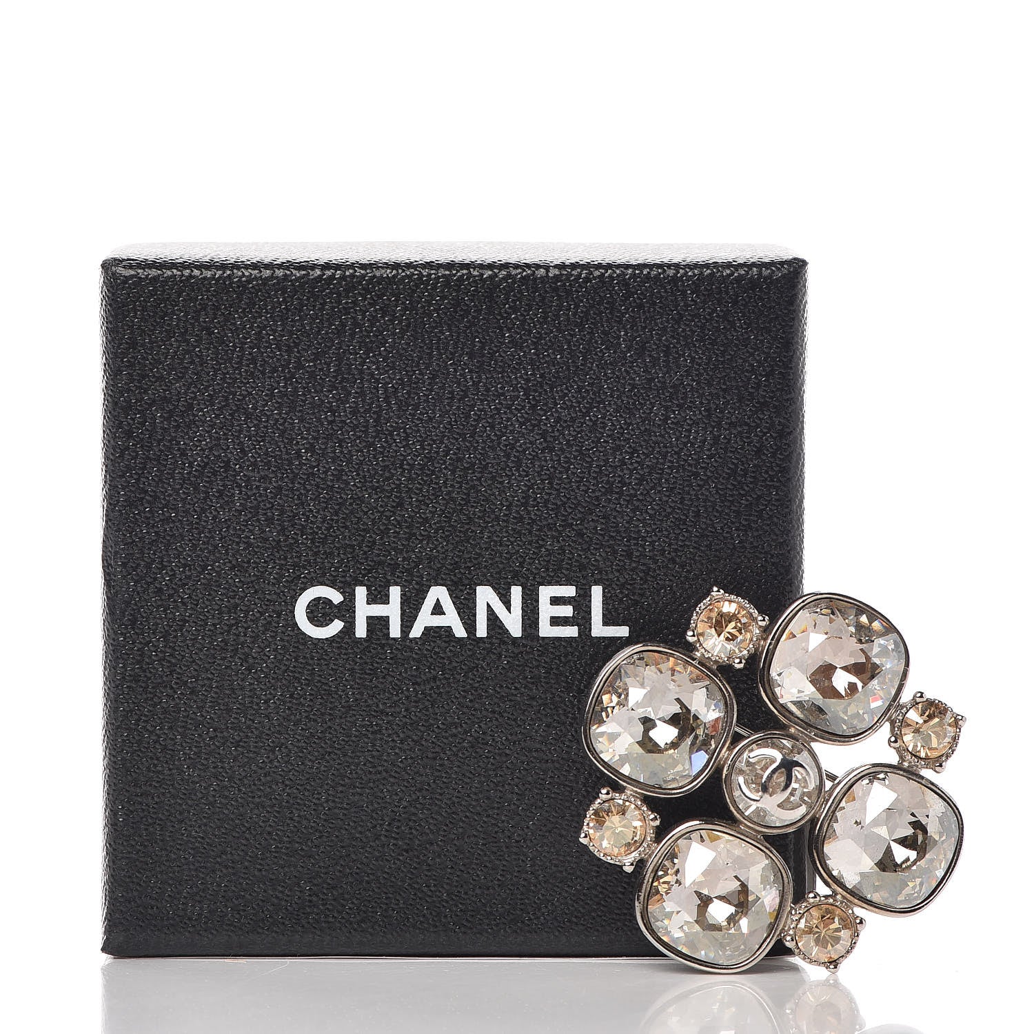 Chanel Crystal CC Brooch Gold 5 of 5