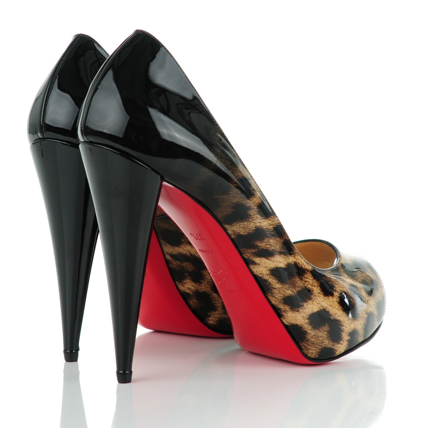 Patent Degrade Leopard Very Conic 120 Pumps 37.5 Black