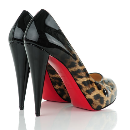 Christian Louboutin Patent Degrade Leopard Very Conic 120 Pumps 37.5 Black 4 of 8