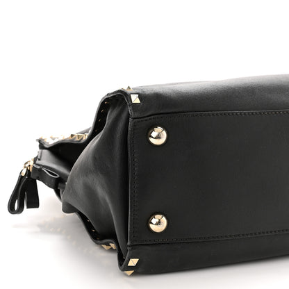 Valentino Garavani Vitello Rockstud Dome Shopper Black 8 of 14
