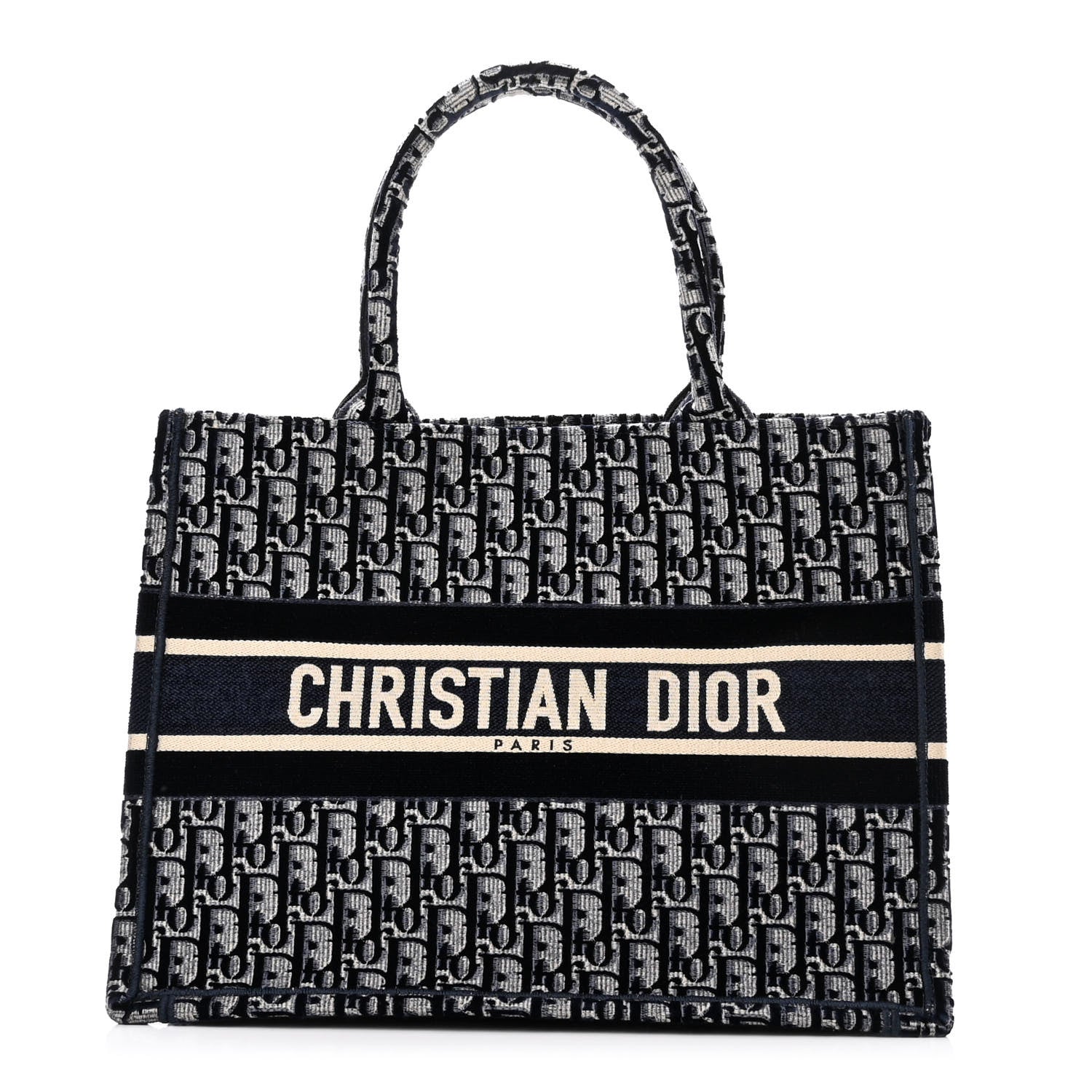 Christian Dior Oblique Velvet Medium Book Tote Blue Multicolor 1 of 11