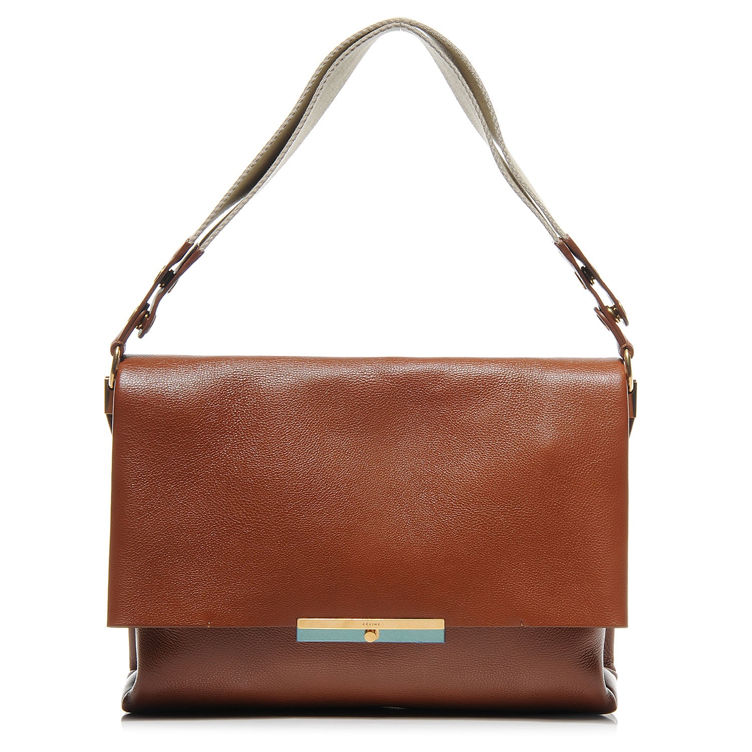 Celine Calfskin Blade Flap Caramel 1 of 8
