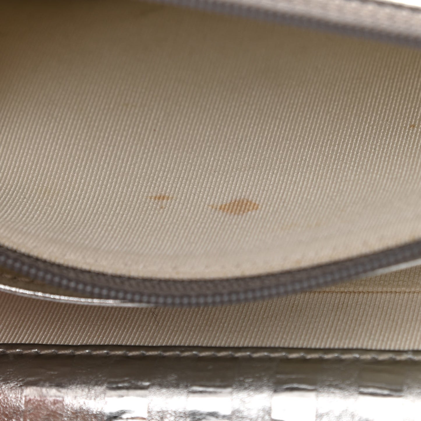 Metallic Striped Calfskin Reissue Wallet On Chain WOC Silver