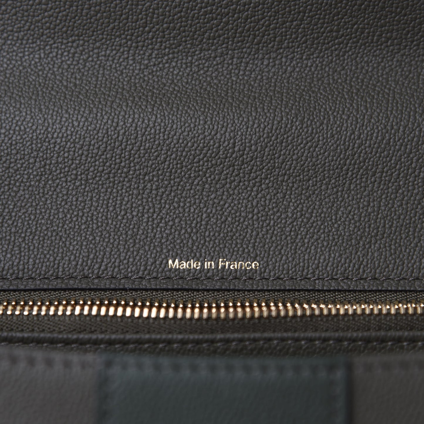 Grained Calfskin Bi-Color Brillant MM Satchel Kaki