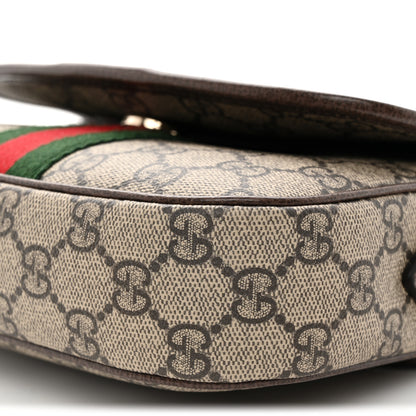 Gucci GG Supreme Monogram Textured Dollar Calfskin Small Ophidia Top Handle Shoulder Bag Beige Brown 10 of 12
