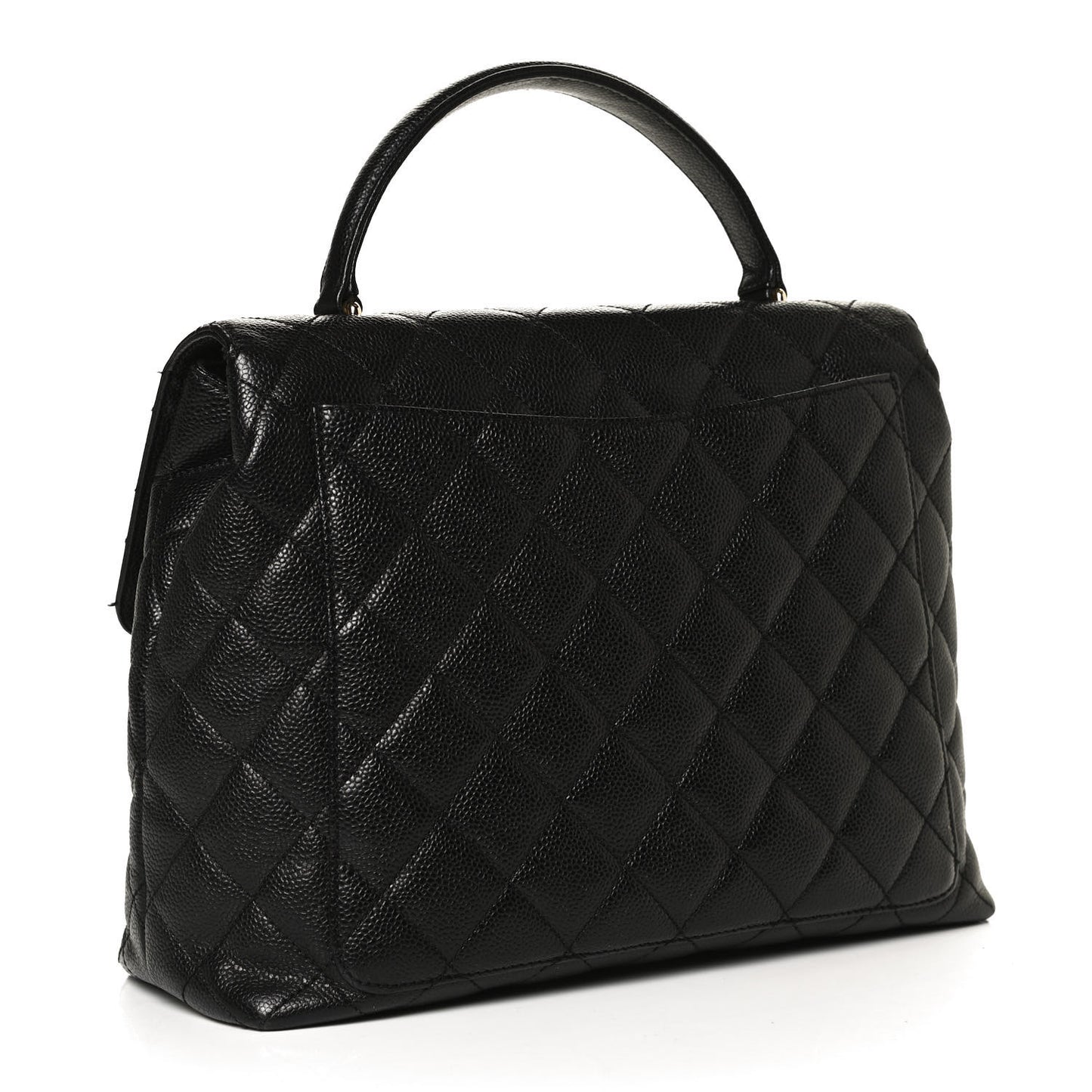 Caviar Quilted Jumbo Kelly Flap Black