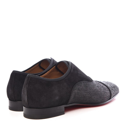 Christian Louboutin Suede Strass Mens Alpha Male Flat Loafers 42 Black 4 of 10