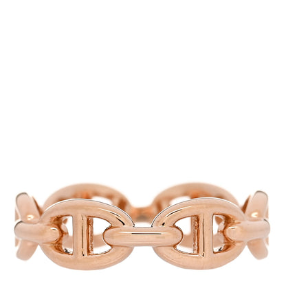 Hermes 18K Rose Gold PM Chaine d'Ancre Enchainee Ring 53 6.5 3 of 9