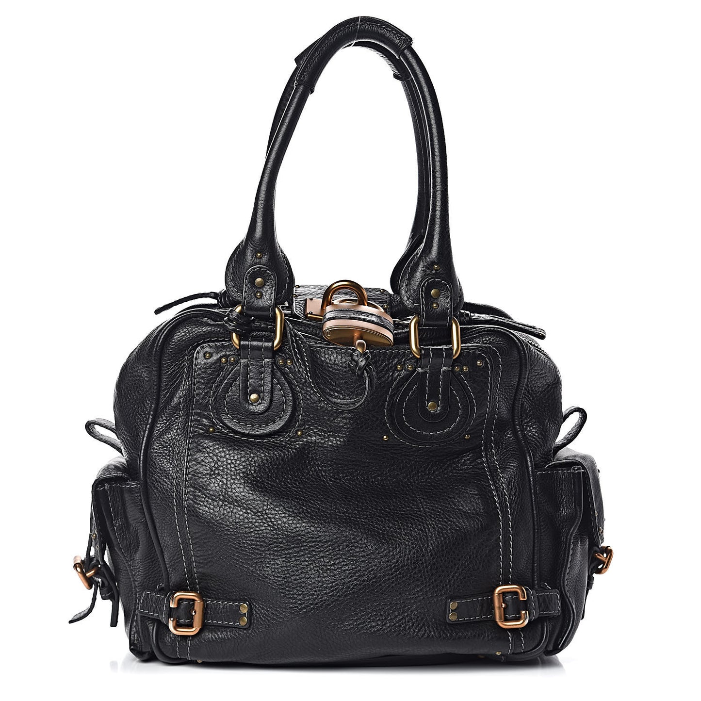 Calfskin Paddington Satchel Black