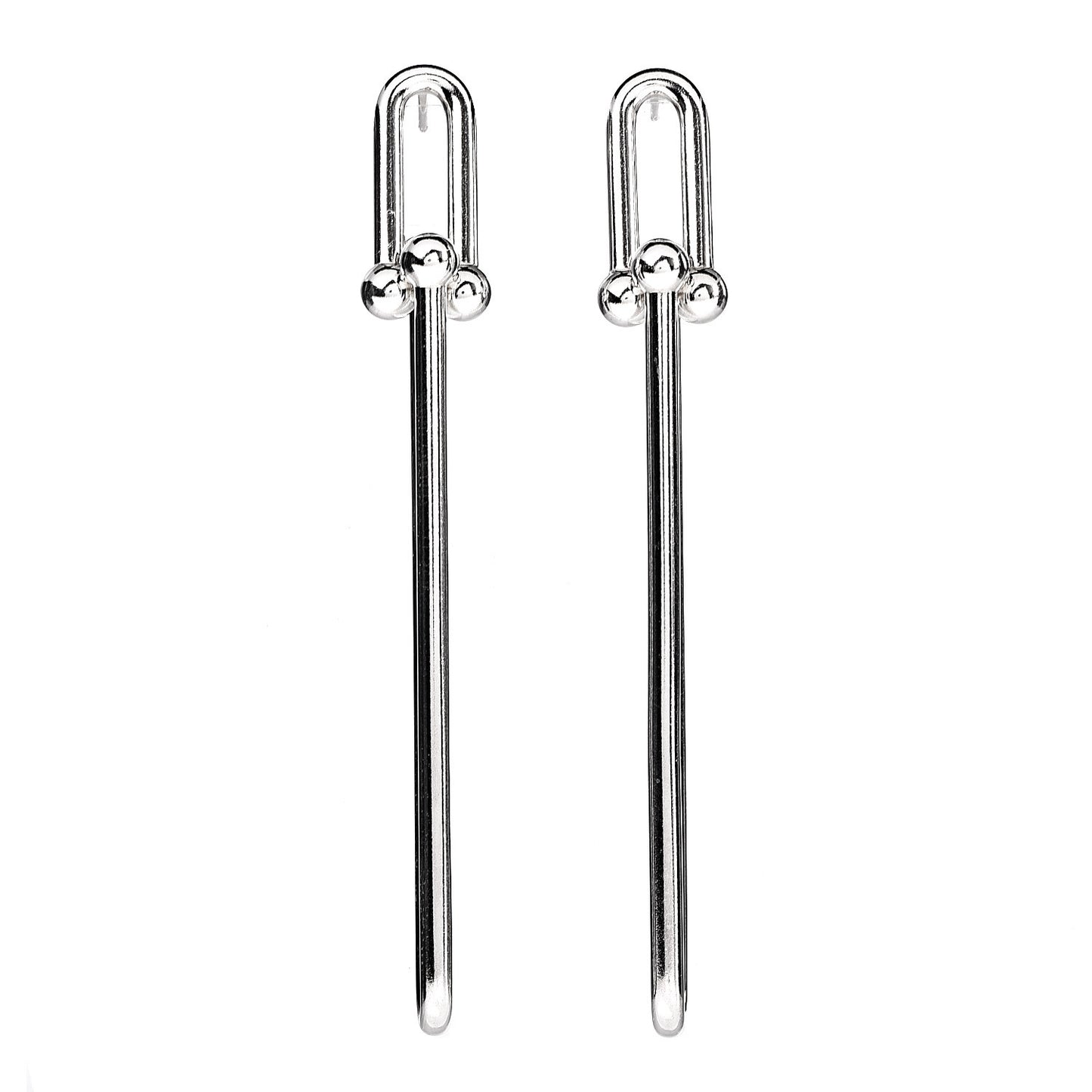 Sterling Silver HardWear Double Long Link Earrings