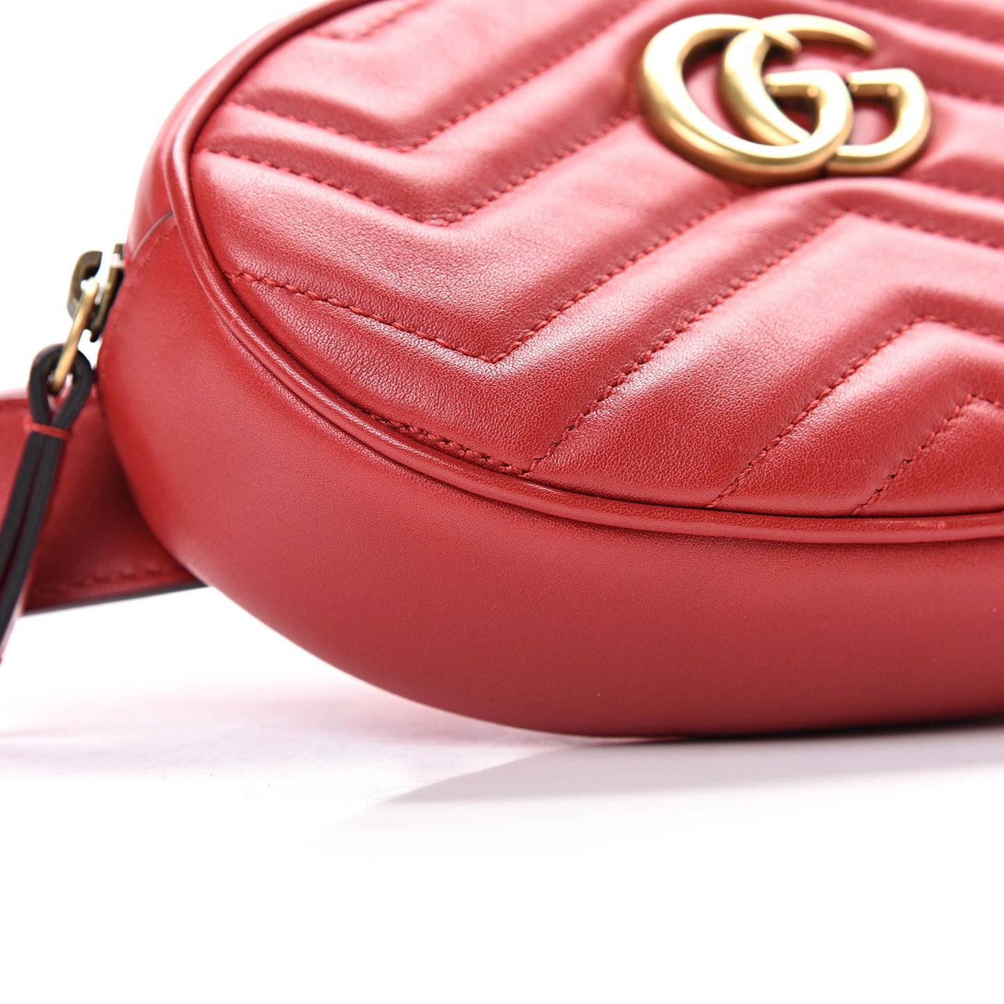 Calfskin Matelasse GG Marmont Belt Bag 75 30 Hibiscus Red