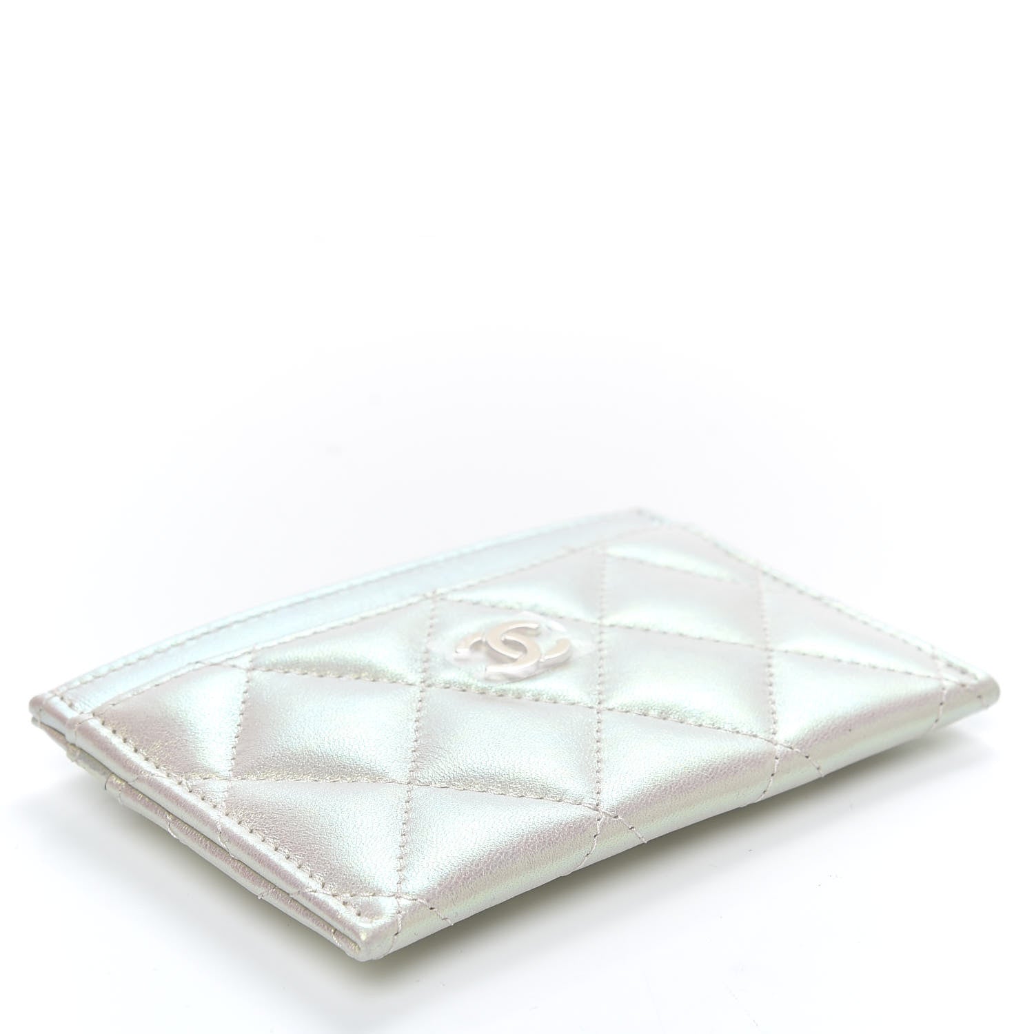 Chanel Iridescent Lambskin Quilted Card Holder Ivory 4 of 8