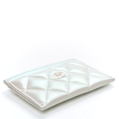 Chanel Iridescent Lambskin Quilted Card Holder Ivory 4 of 8