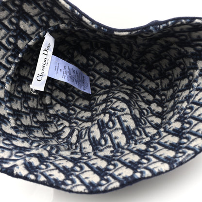 Christian Dior Wool Oblique Jacquard Bucket Hat Blue 7 of 8