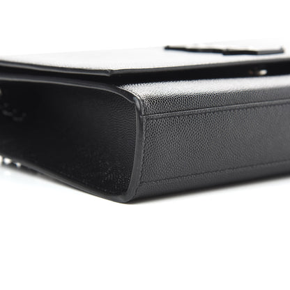 Saint Laurent Grain De Poudre Medium Classic Monogram Kate Satchel Black 9 of 11