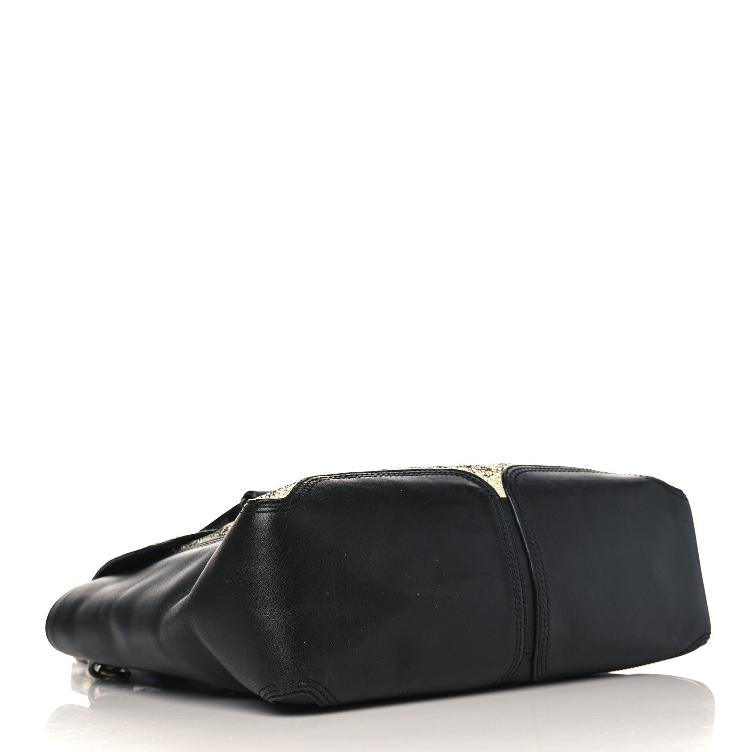 3.1 Phillip Lim Cracked Lambskin Large Pashli Satchel Black White 4 of 9