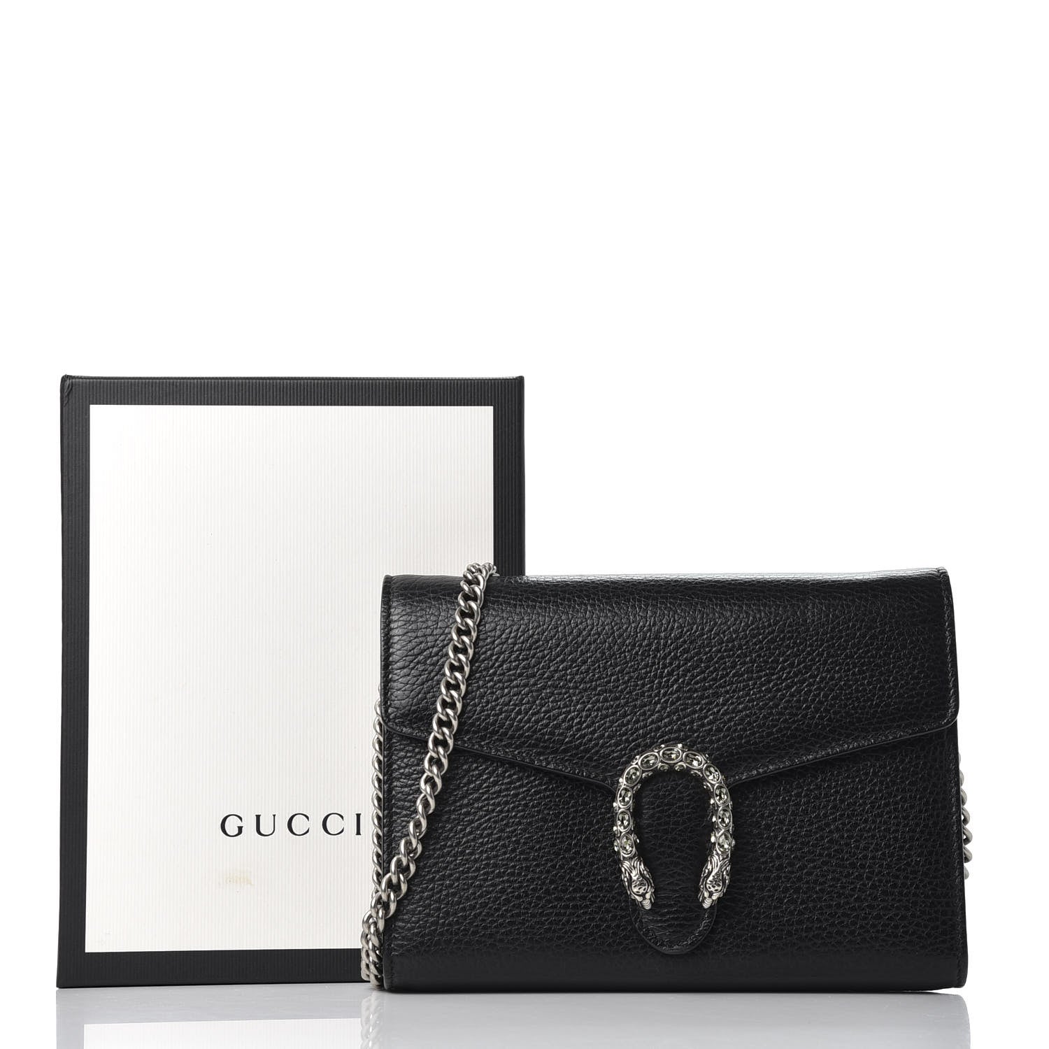 Gucci Calfskin Mini Dionysus Chain Wallet Black 10 of 10