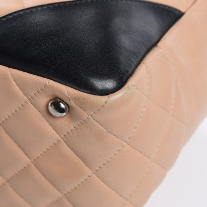 Chanel Calfskin Quilted Large Cambon Bowler Beige Black 9 of 15