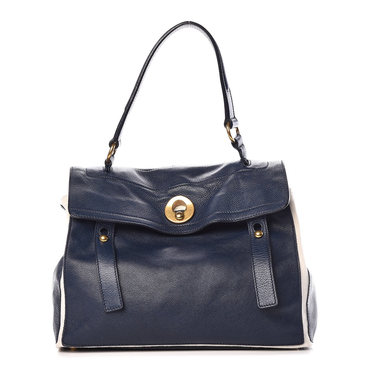 Calfskin Canvas Medium Muse Two Blue