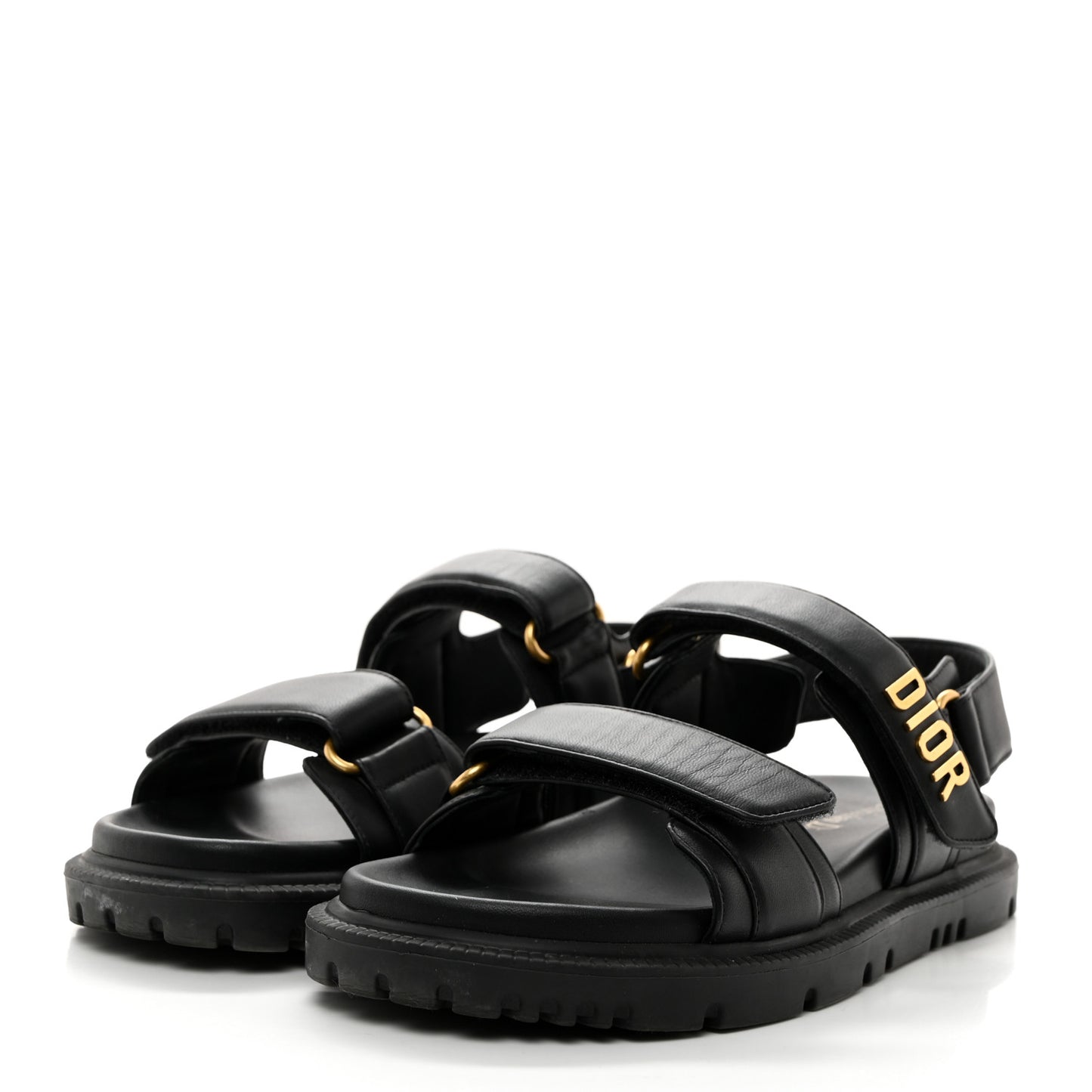 Lambskin Dioract 10mm Sandals 36.5 Black