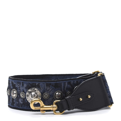 Christian Dior Canvas Embroidered Studded KaleiDiorscopic Adjustable Shoulder Strap Blue 1 of 4