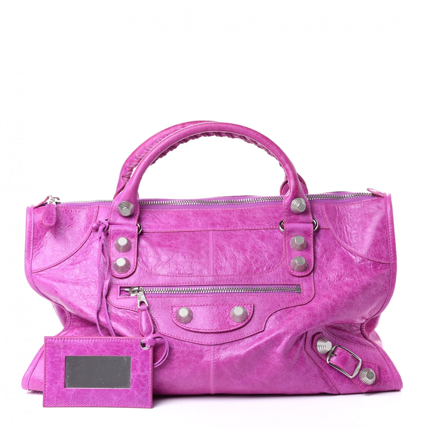 Agneau Giant 21 Silver Hardware Work Magenta