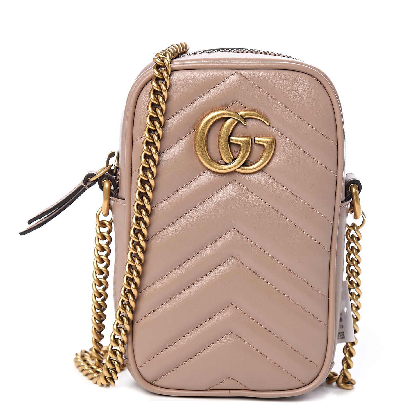 Calfskin Matelasse Mini GG Marmont Crossbody Bag Porcelain Rose