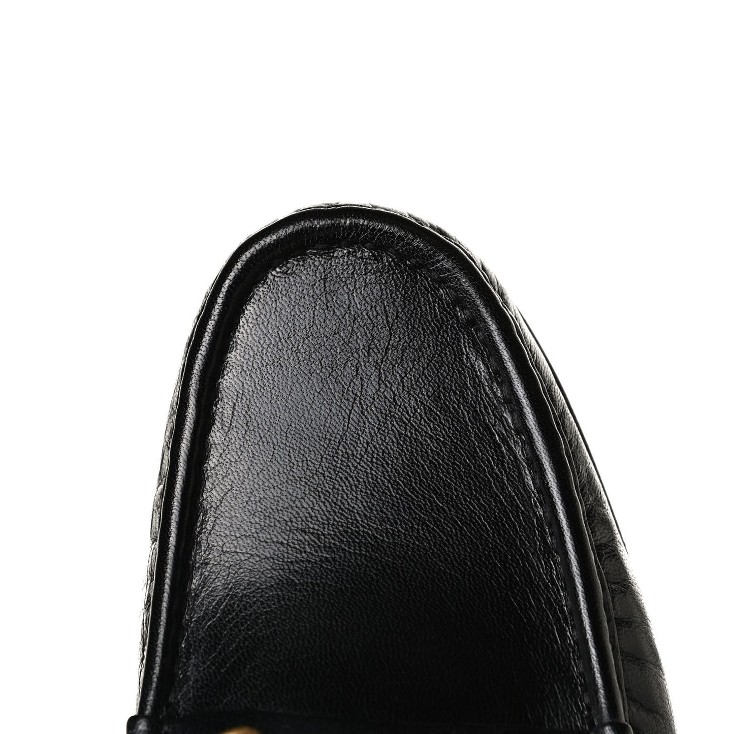 Goatskin Stripe Mens Horsebit Slingback Slippers 8 Black