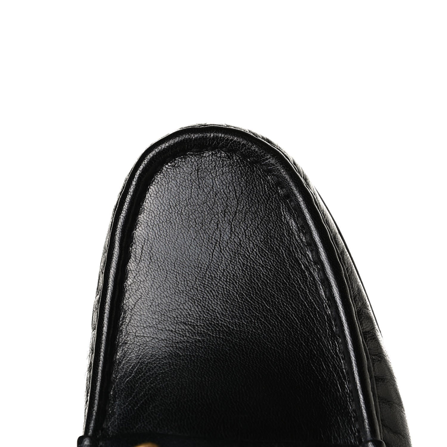 Gucci Goatskin Stripe Mens Horsebit Slingback Slippers 8 Black 11 of 12