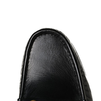 Gucci Goatskin Stripe Mens Horsebit Slingback Slippers 8 Black 11 of 12
