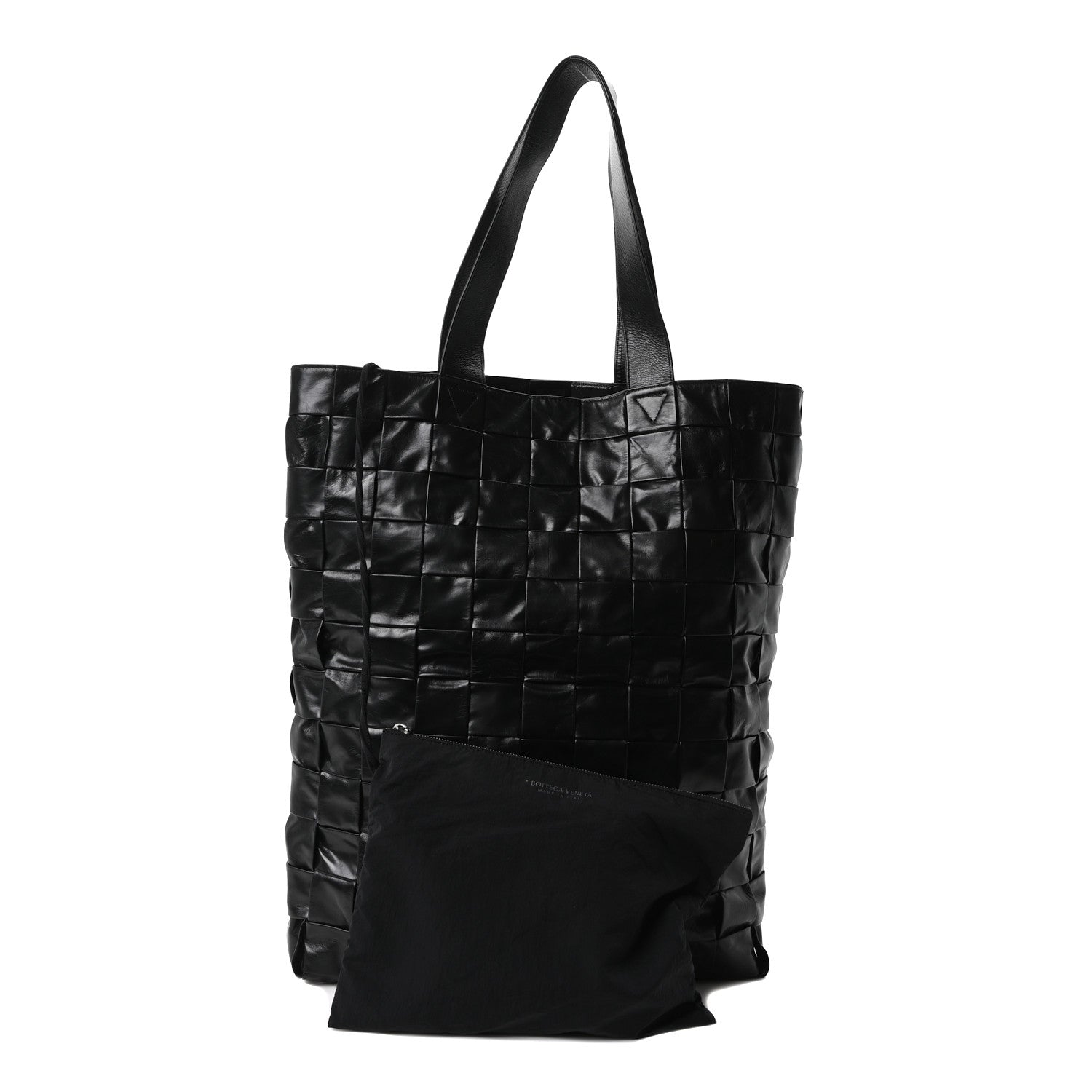 Bottega Veneta Paper Calfskin Maxi Intrecciato Cassette Tote Black 2 of 10
