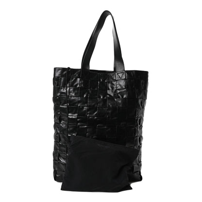 Bottega Veneta Paper Calfskin Maxi Intrecciato Cassette Tote Black 2 of 10