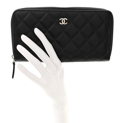 Chanel Caviar Quilted Large Gusset Zip Around Wallet Black 2 of 12