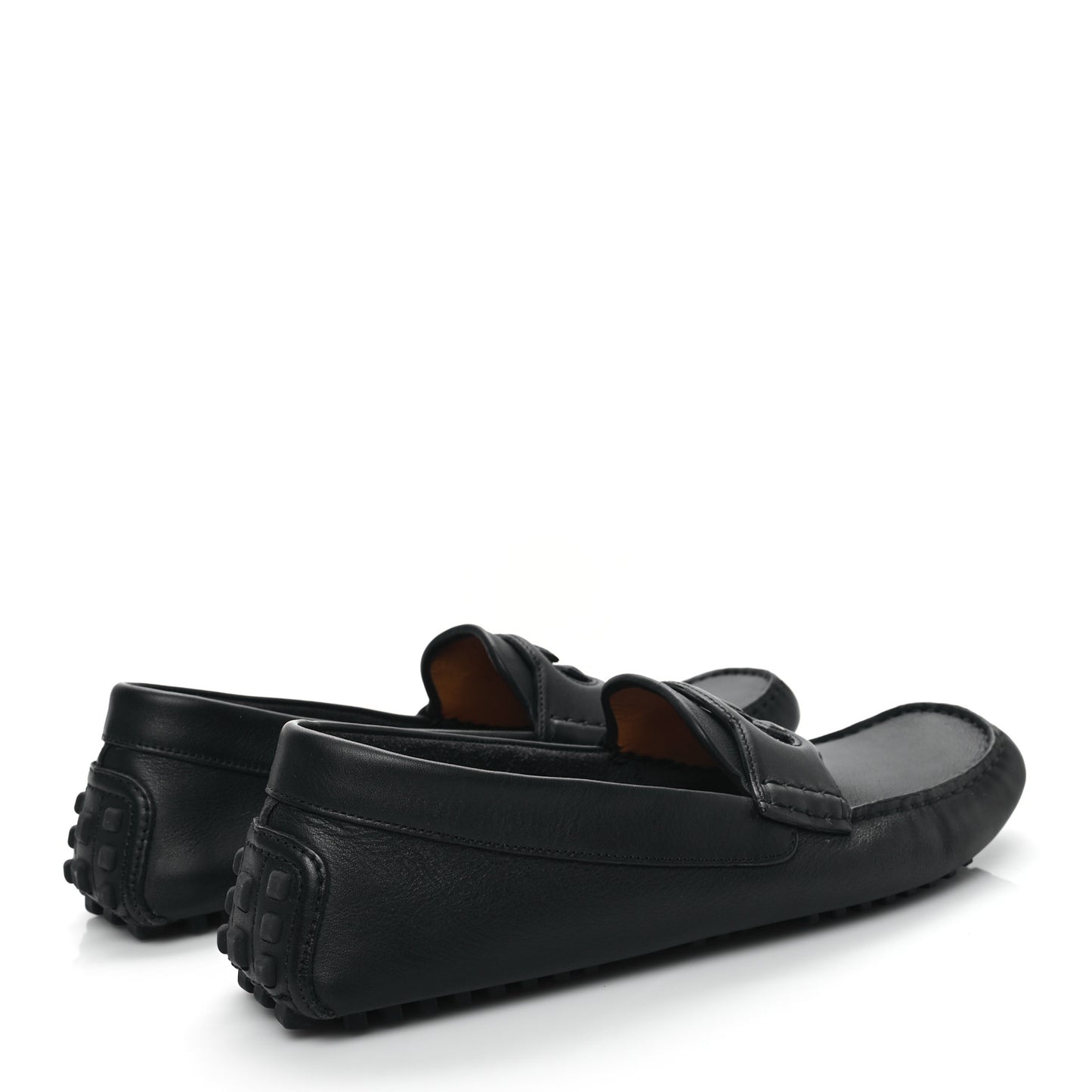 Soft Clove Calfskin Mens Interlocking G Driver Loafers 9.5 Black