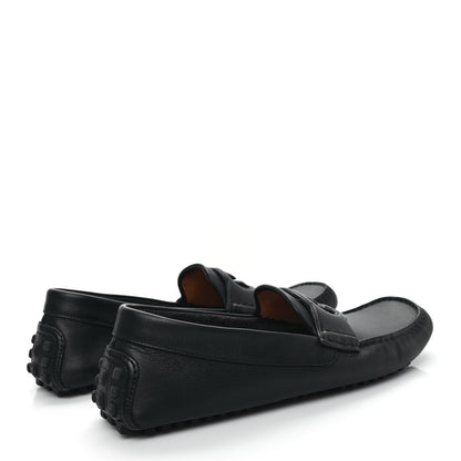 Gucci Soft Clove Calfskin Mens Interlocking G Driver Loafers 9.5 Black 4 of 9