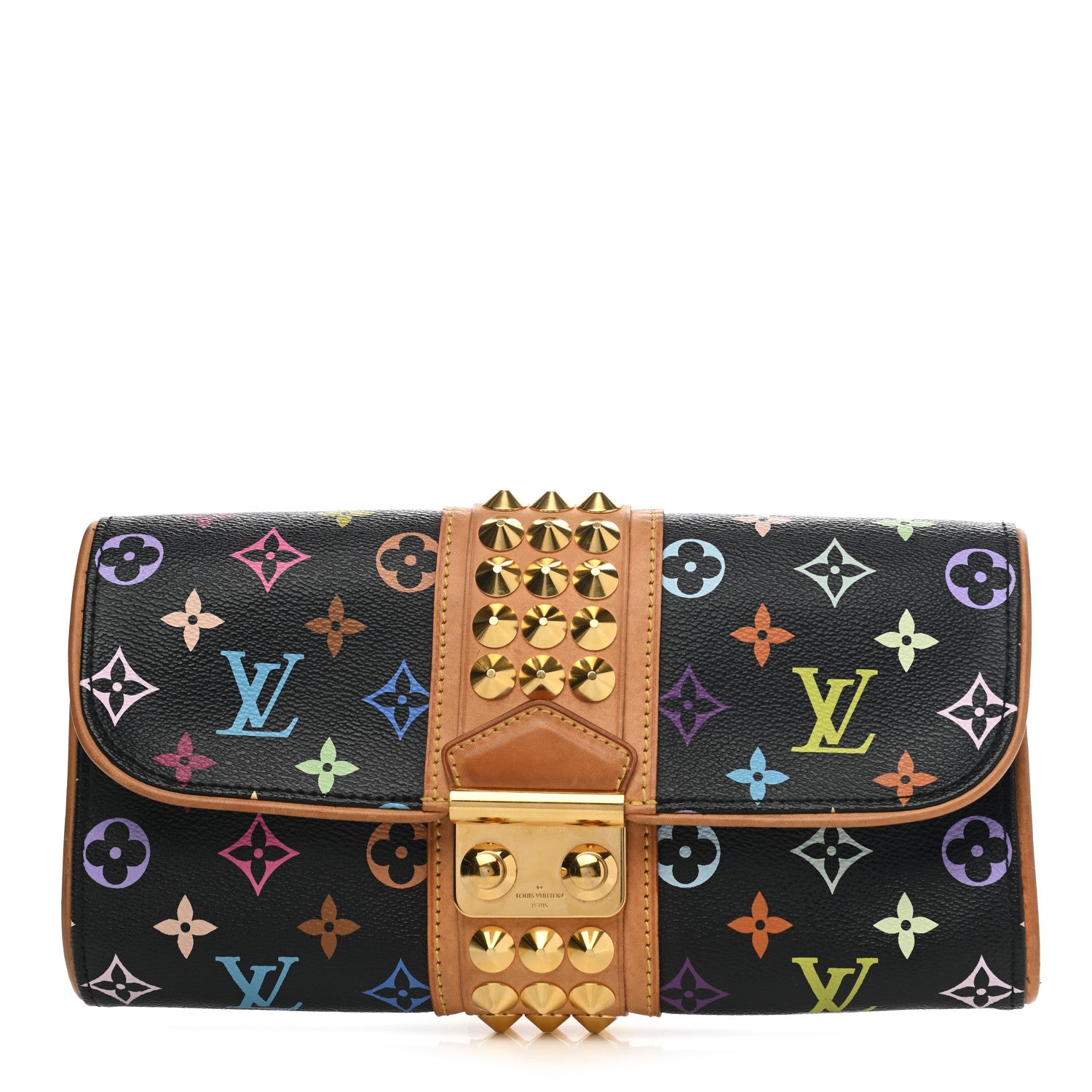 Louis Vuitton Monogram Multicolor Courtney Clutch Black 1 of 15