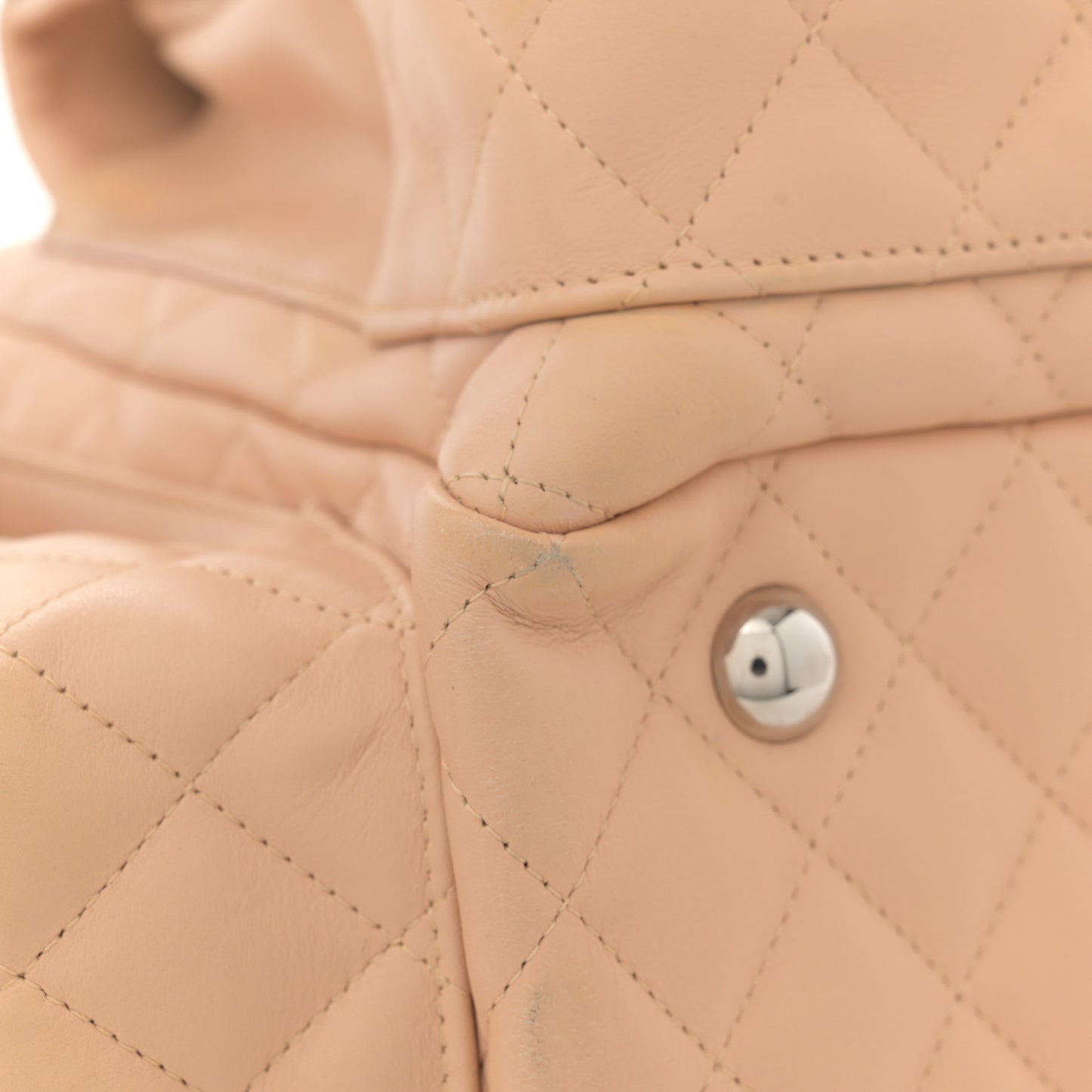 Calfskin Quilted Large Cambon Multipocket Reporter Beige Black