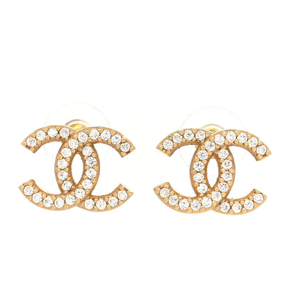 Chanel Crystal CC Earrings Light Gold 1 of 4