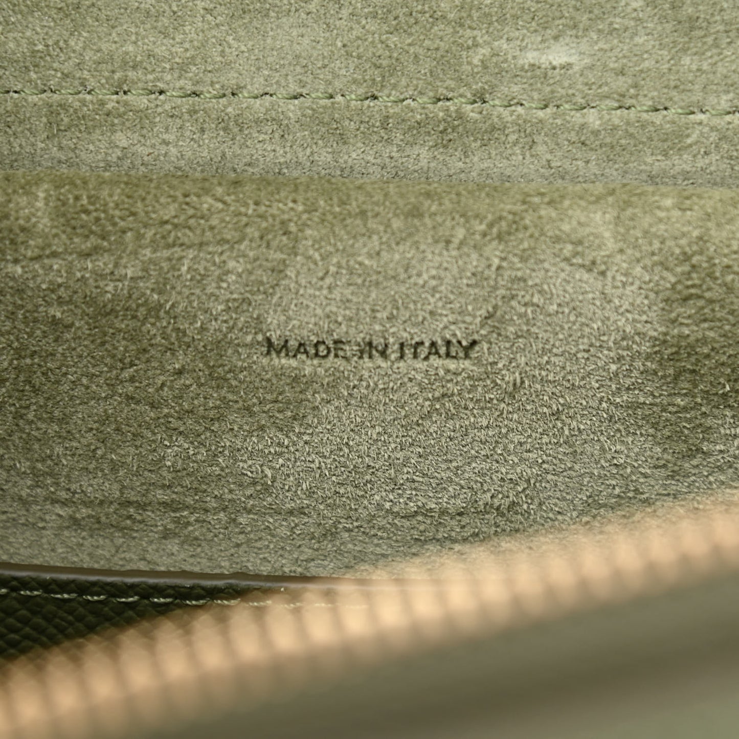 Grained Calfskin Micro Belt Bag Army Green