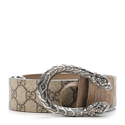 Gucci GG Supreme Monogram Suede Dionysus 40mm Belt 95 38 Beige Taupe 1 of 4