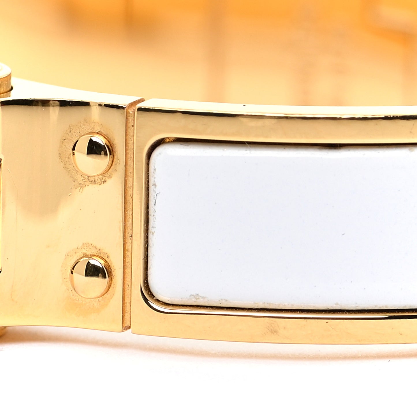 Enamel Charniere Uni Narrow Hinged Bracelet S White
