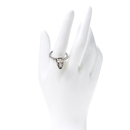 Gucci Sterling Silver Anger Forest Wolf Head Ring 59 8.75 2 of 6