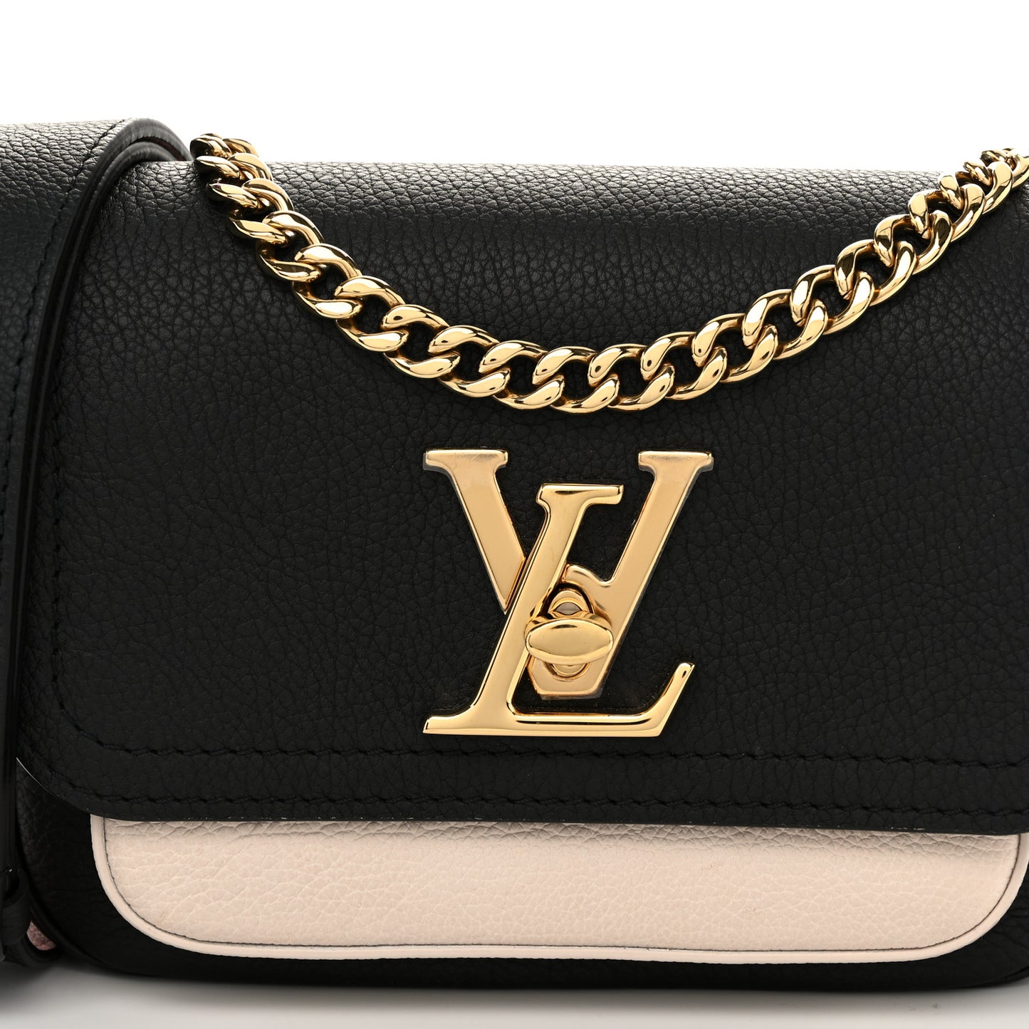 Grained Calfskin Lockme Tender Black