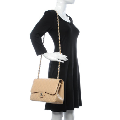 Chanel Caviar Quilted Jumbo Double Flap Light Beige 3 of 14